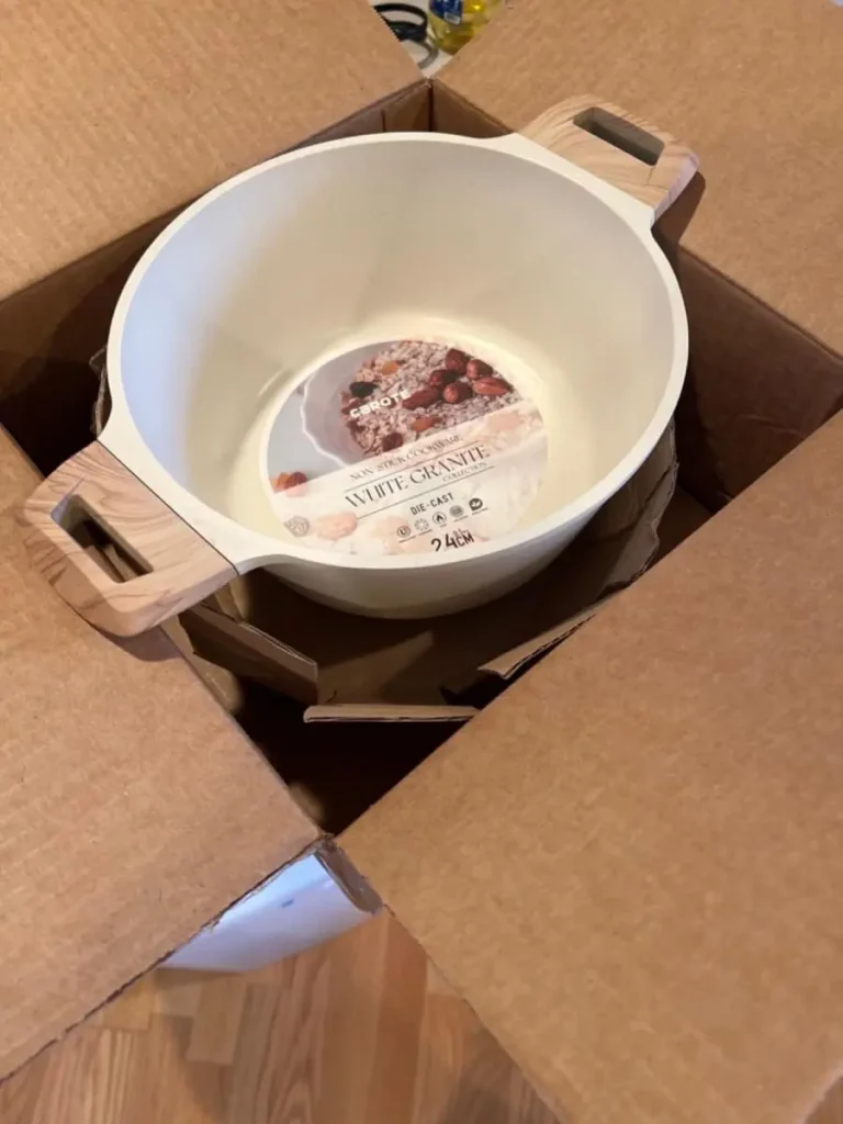 review image of a CAROTE 21Pcs Pots and Pans Set unboxed